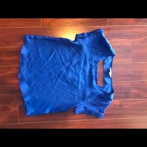 Blue blouse cut back
